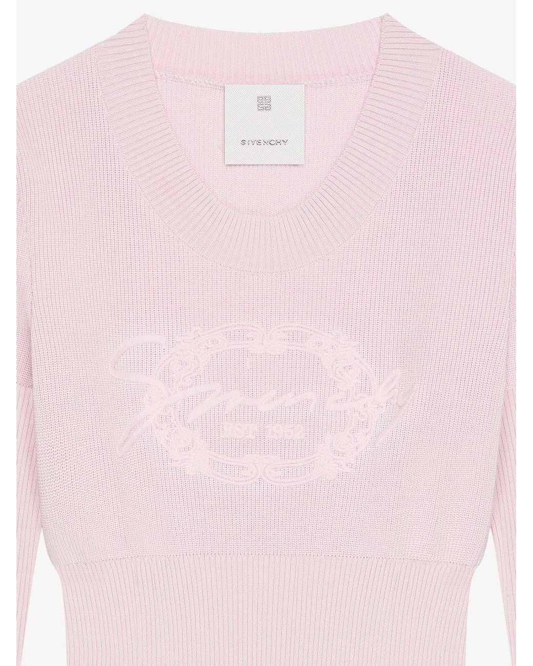Givenchy Pink Medallion Jacquard Knit Top