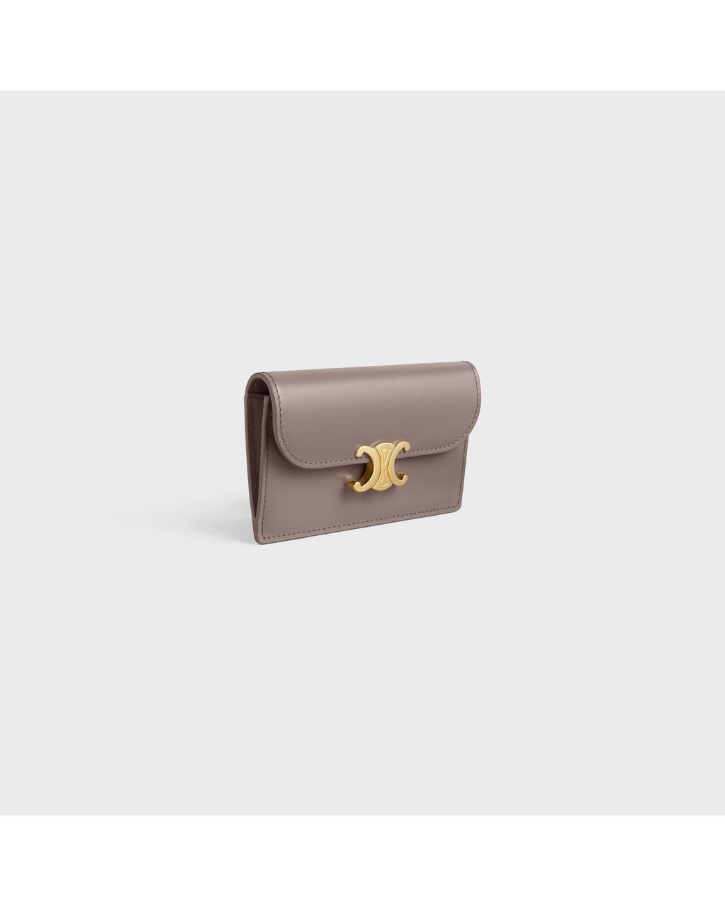 Céline Gray Long Card Holder With Flap Triomphe