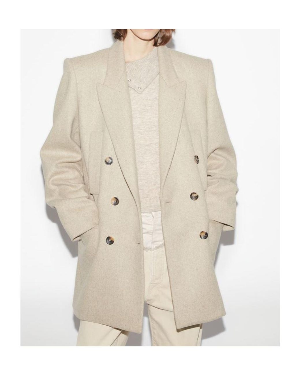 Isabel Marant Natural Double-Breasted Tailored Blazer