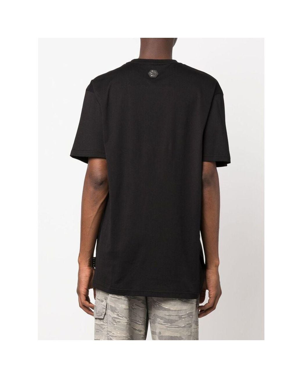 Philipp Plein Black Skull Print Short-Sleeve T-Shirt for men