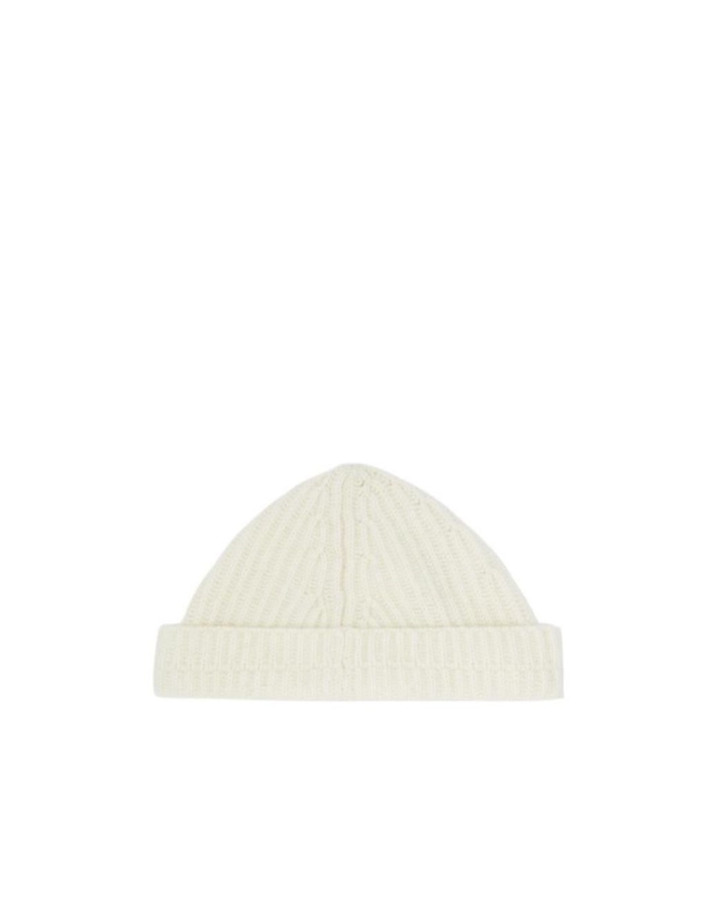 MM6 by Maison Margiela White Logo Patch Ribbed Beanie for men