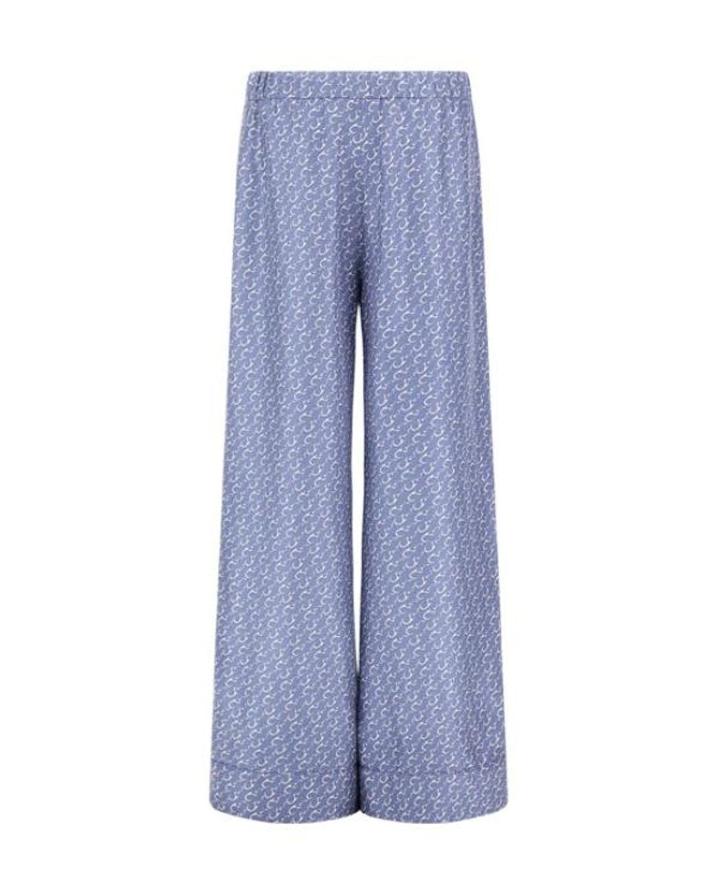 Herno Blue Drawstring Patterned Trousers