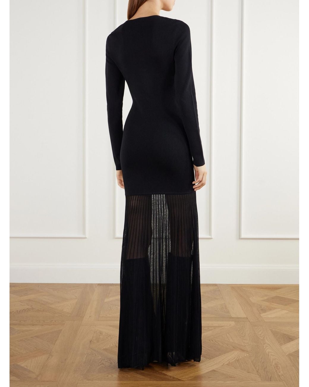 Sir Black Paneled Stretch-Knit Dress