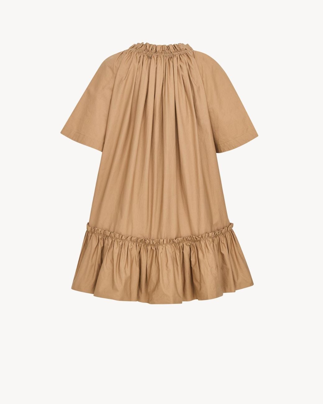 Saint Laurent Natural Ruffled Mini Dress