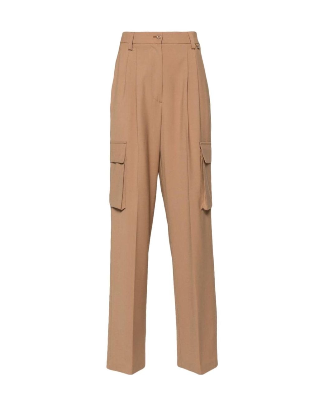 Herno Natural High-Waisted Cargo Tailored Trousers