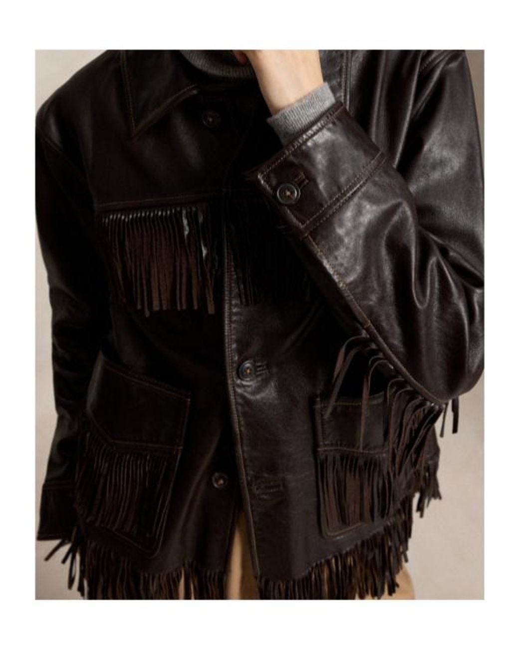 Polo Ralph Lauren Black Fringe Detail Jacket