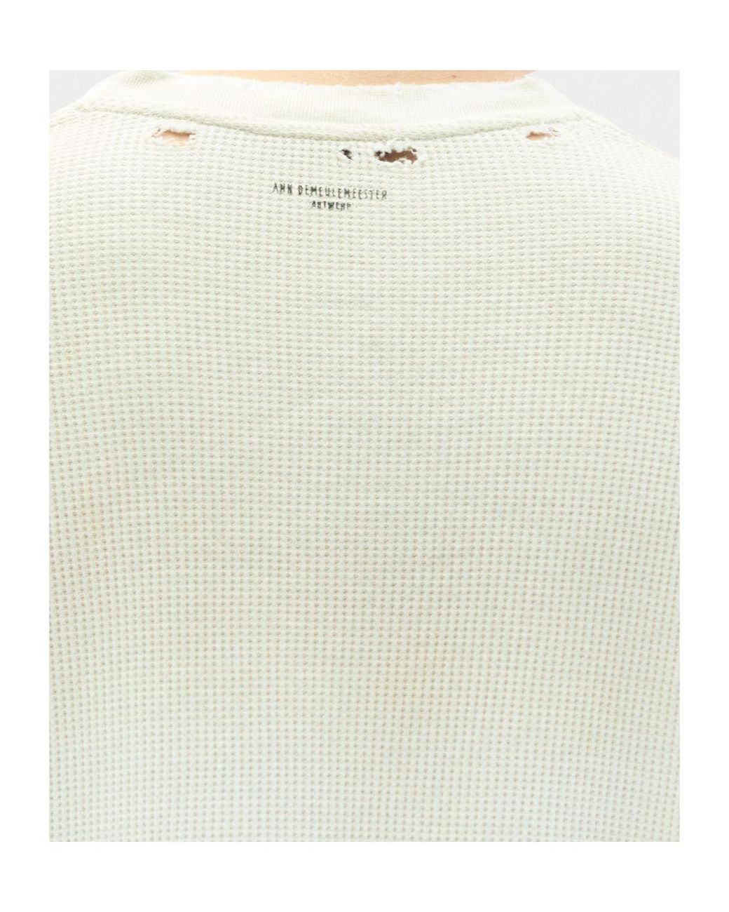 Ann Demeulemeester White Emil Dear Diary Long-Sleeve T-Shirt for men