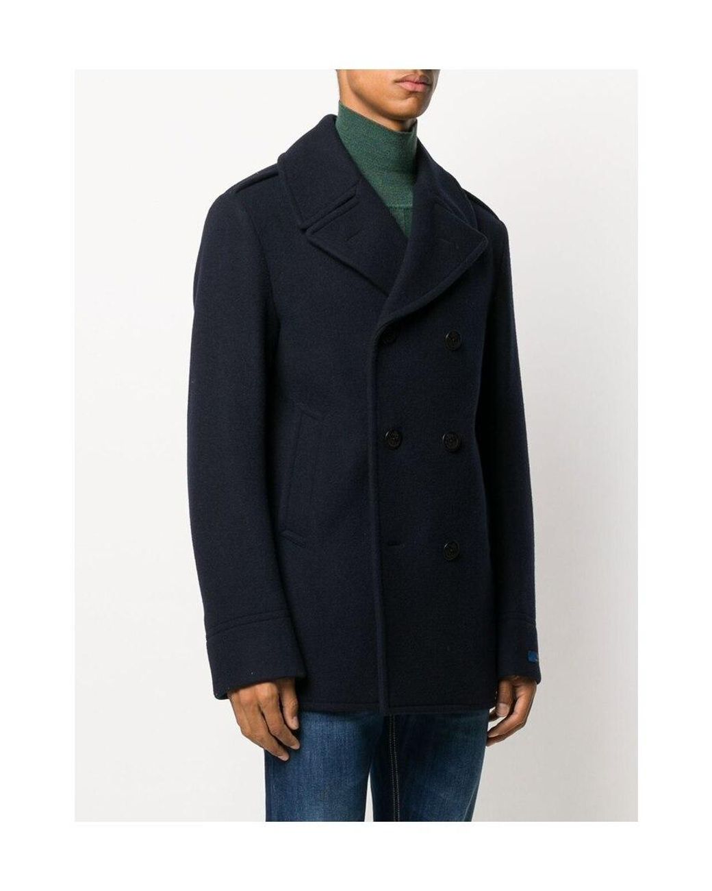 Polo Ralph Lauren Blue Double Breasted Coat for men