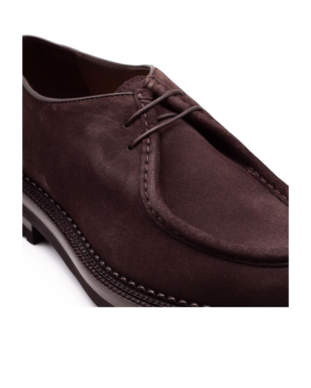 Green George Brown Apron-Toe Derby Shoes for men