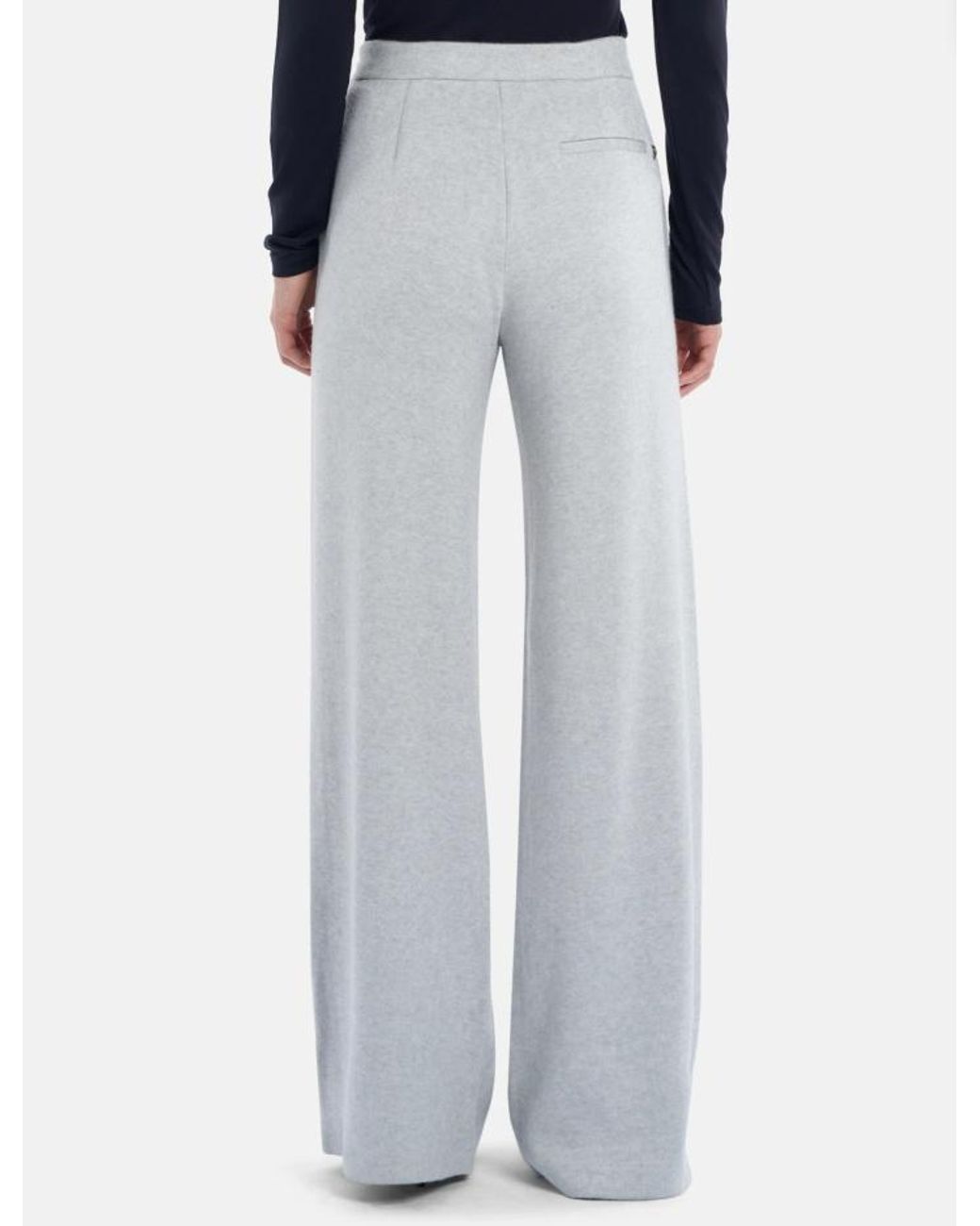 Dondup White Wide-Leg Viscose Trousers