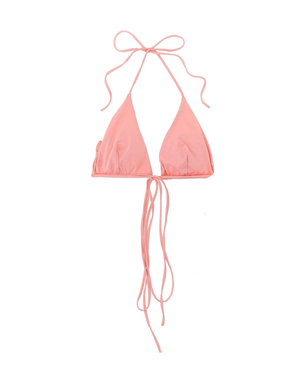 Magda Butrym Red Floral-Appliqué Halterneck Triangle Bikini Top