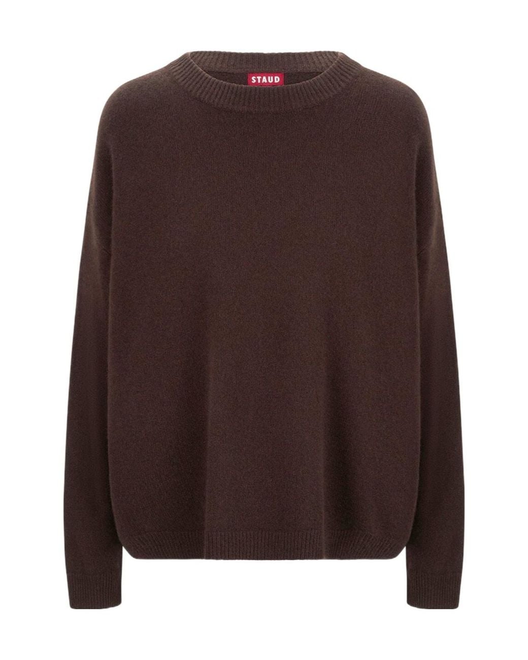 Staud Brown Loose-Fit Cashmere Crew-Neck Sweater