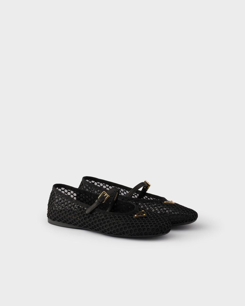 Prada Black Mesh Fabric Ballerinas
