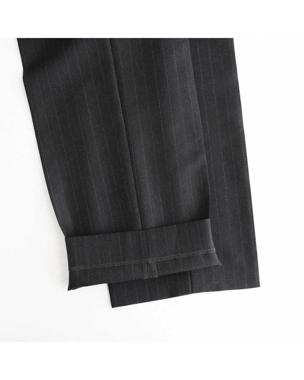 Auralee Black Bluefaced Two-Tuck Slacks for men
