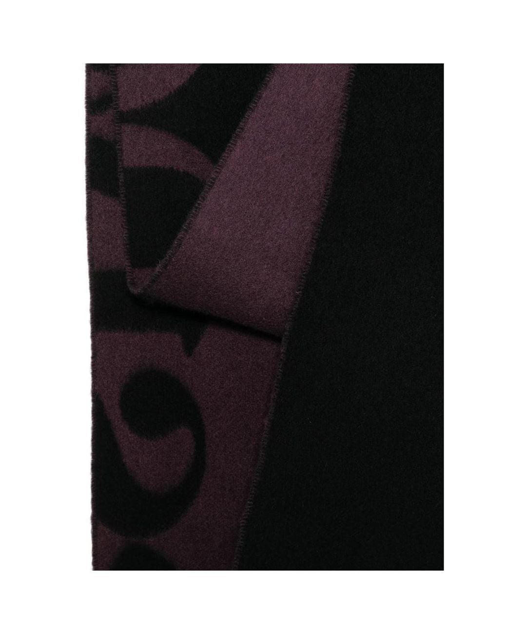 Vivienne Westwood Black Logo-Intarsia Fringed Scarf