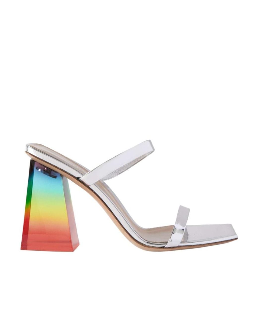 Gianvito Rossi White Logo High Heel Sandals