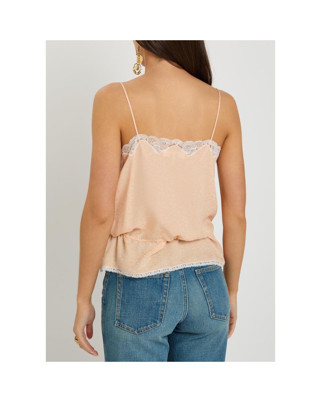 Chloé Natural Silk Floral Square Neck Cami Vest