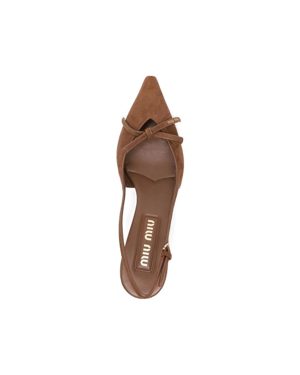 Miu Miu Brown Bow Slingback Pumps
