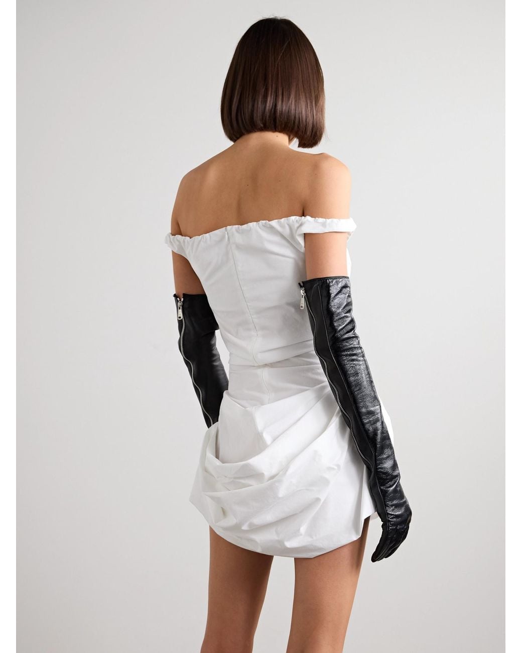 Magda Butrym White Strapless Pendant Dress