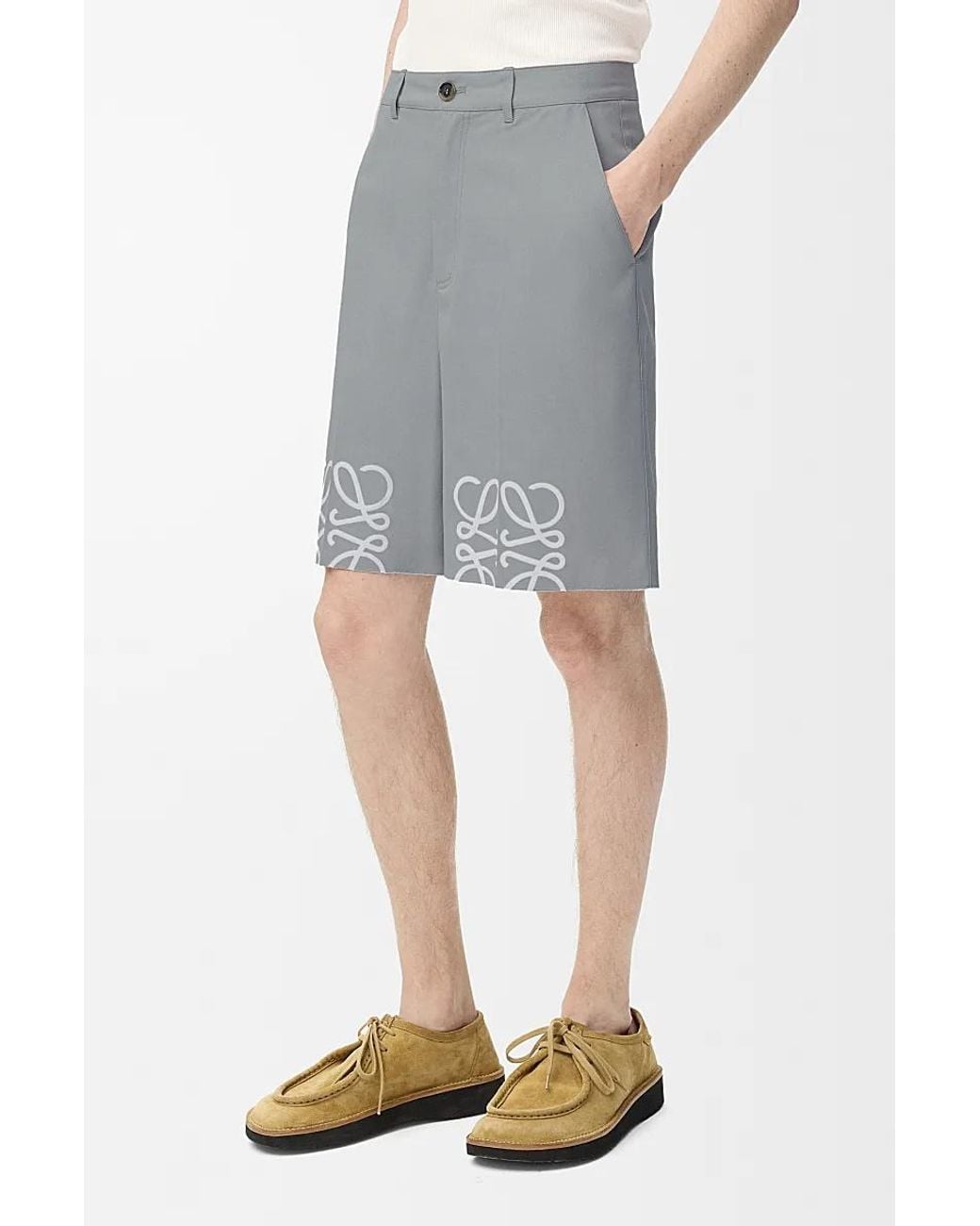Loewe Gray Anagram Shorts for men