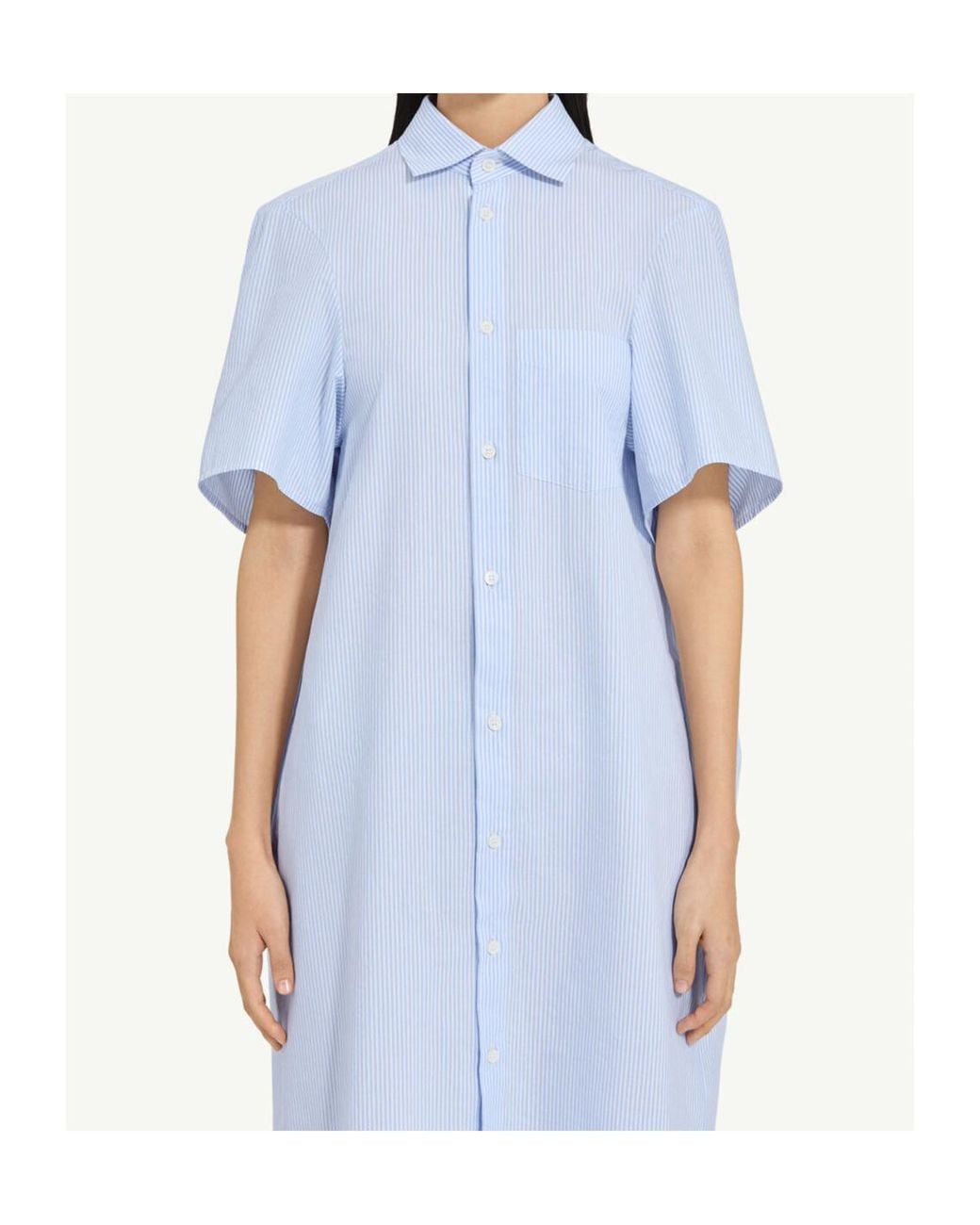 MM6 by Maison Margiela Blue Poplin Shirt Dress