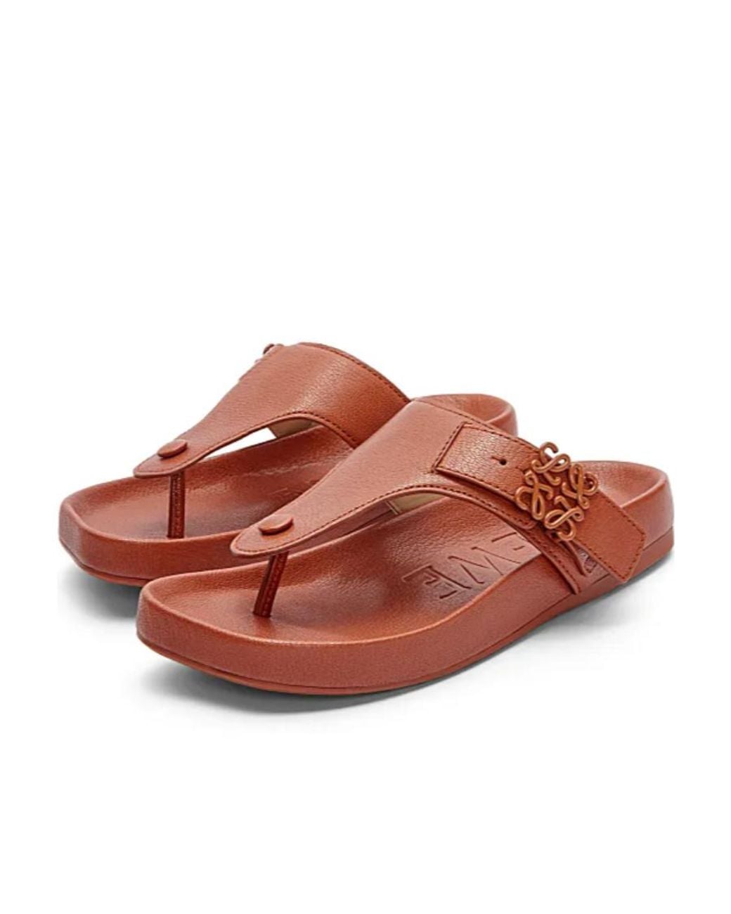 Loewe Brown Ease Anagram Buckled Sandals