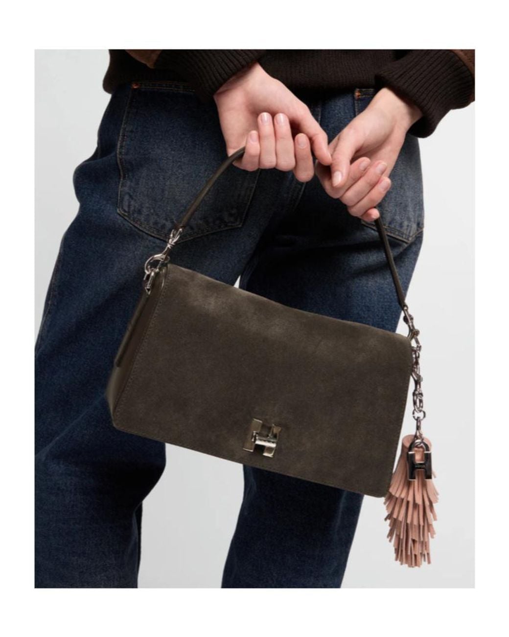 Hogan Black H-Turn Flap Bag