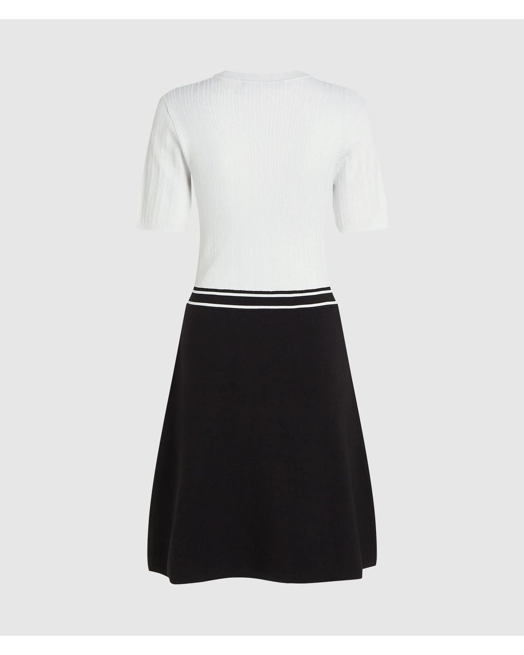 Karl Lagerfeld White Cable-Knit A-Line Mini Dress