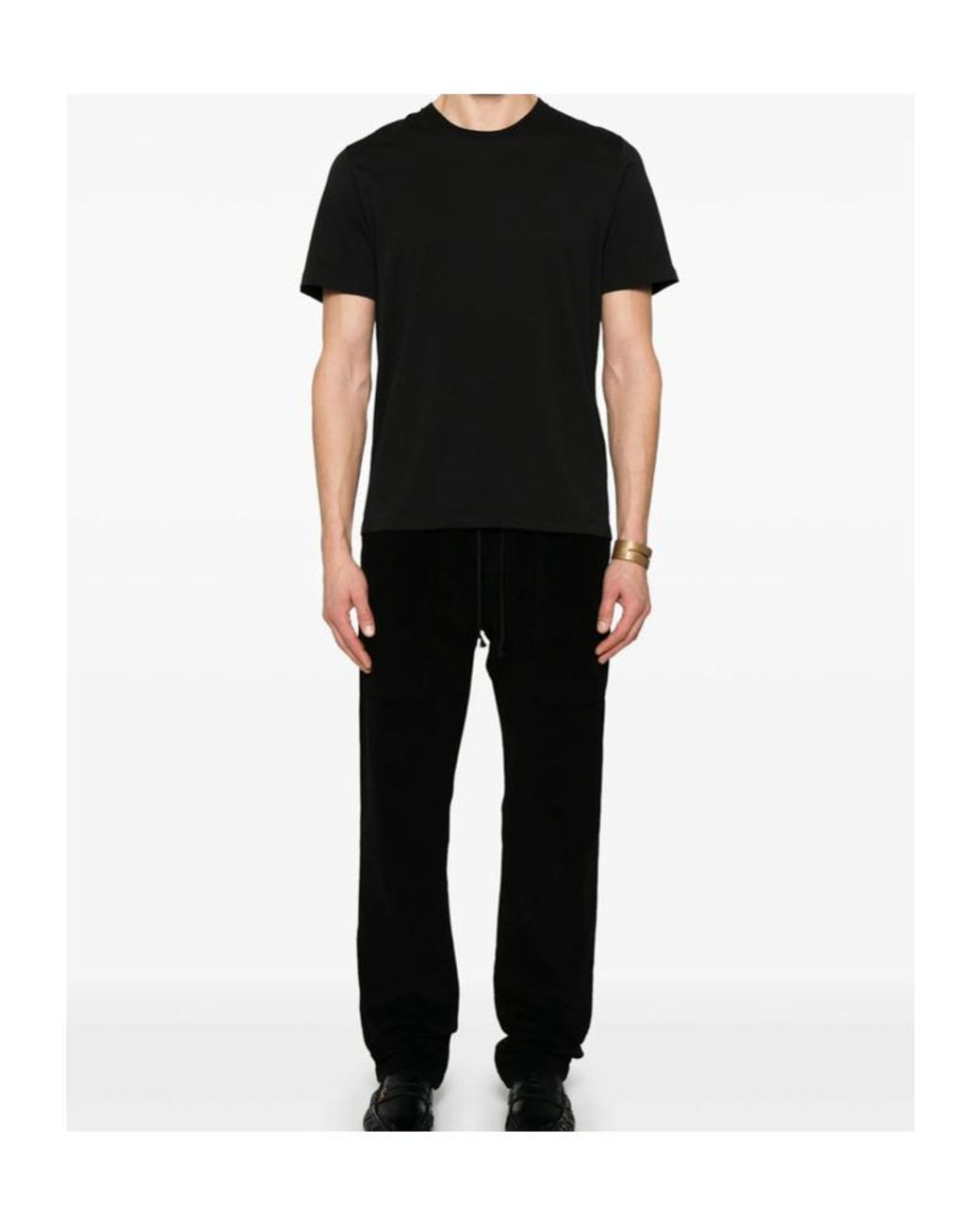 Saint Laurent Black Cassandre Crewneck T-Shirt for men