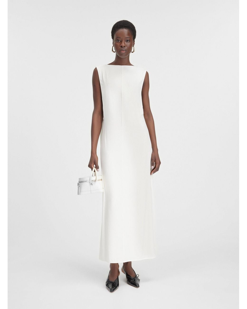 Jacquemus White Le Robe Capa High Neck Maxi Dress
