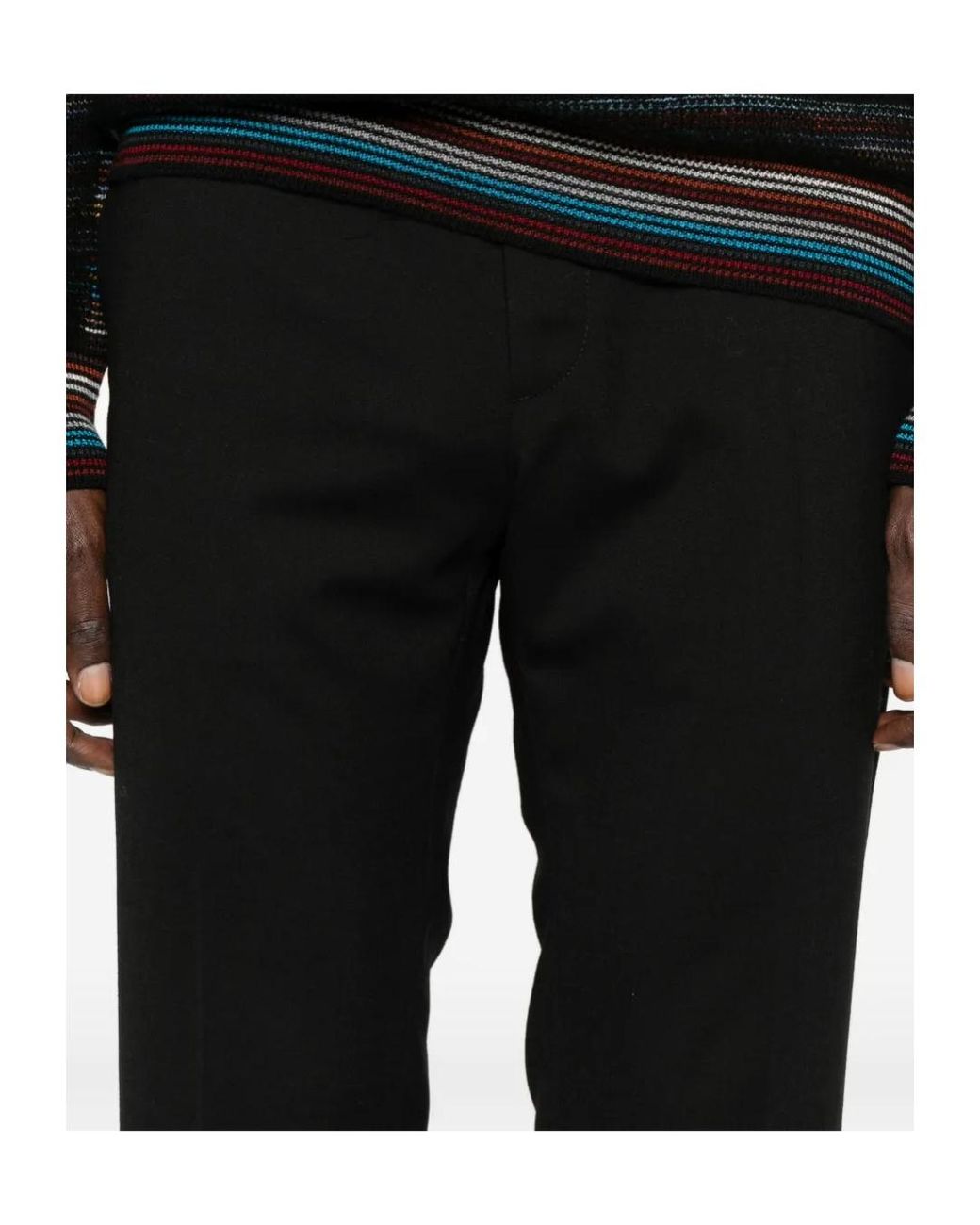 Incotex Black Elastic-Waistband Trousers for men