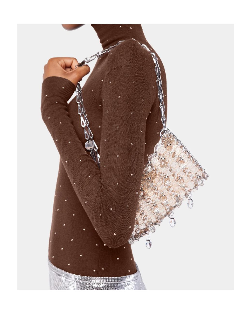 Rabanne White Rabanne 1969 Nano Crystal Resin Shoulder Bag