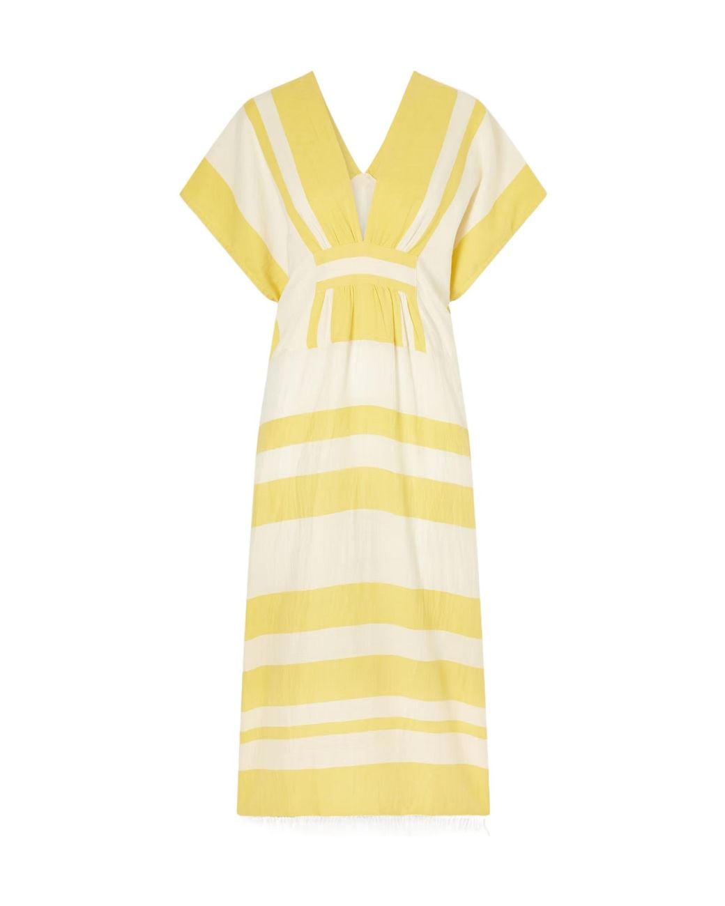 Lemlem Yellow Striped Cotton-Blend Maxi Dress