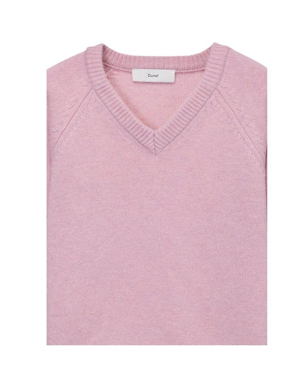 DUNST Pink Soft And Fluffy V-Neck Sweater for men