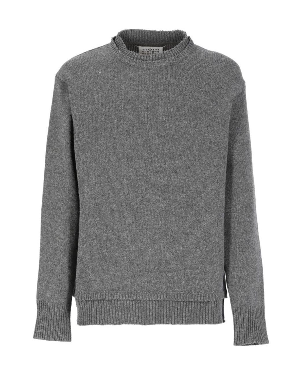 Maison Margiela Gray Classic Crewneck Jumper for men