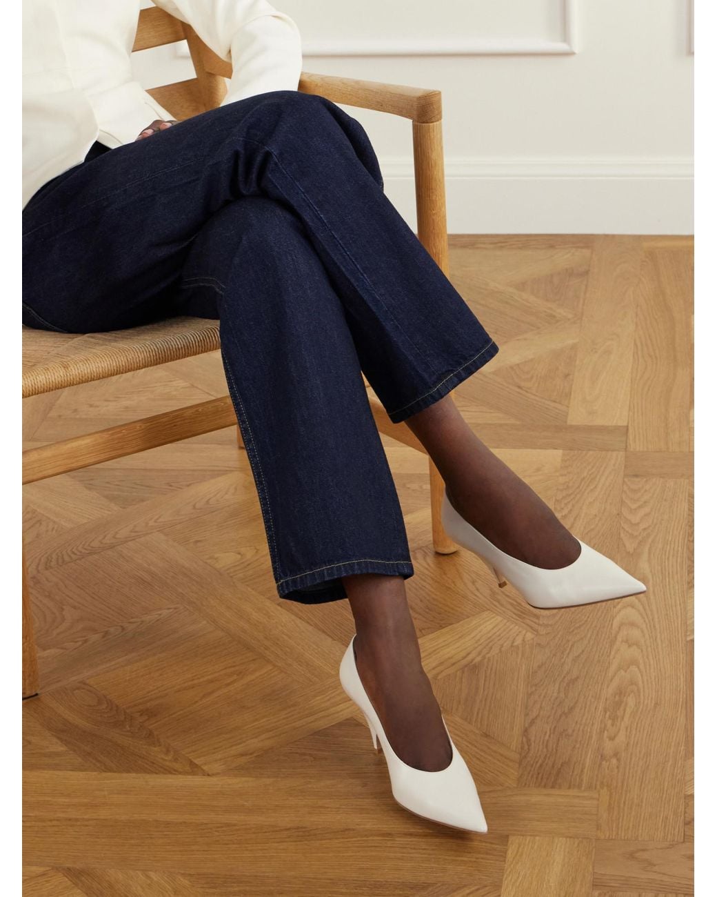 Gianvito Rossi White Leather Pumps