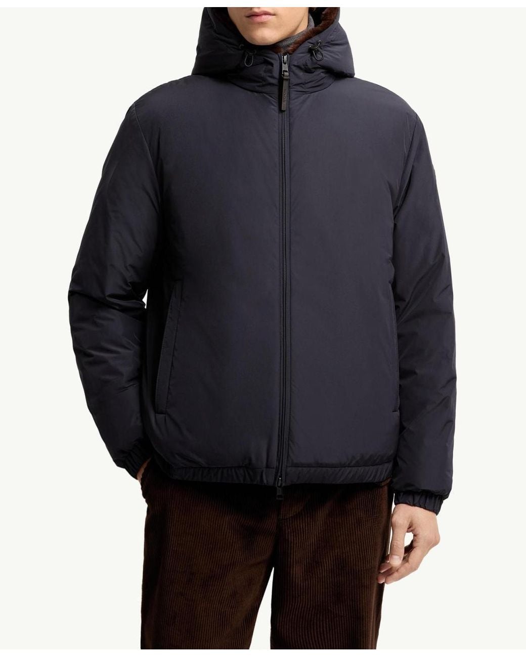 Moncler Blue Zambood Hooded Short Down Jacket for men
