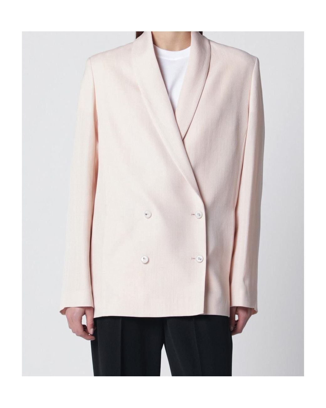 Loulou de Saison White Double-Breasted Jacket