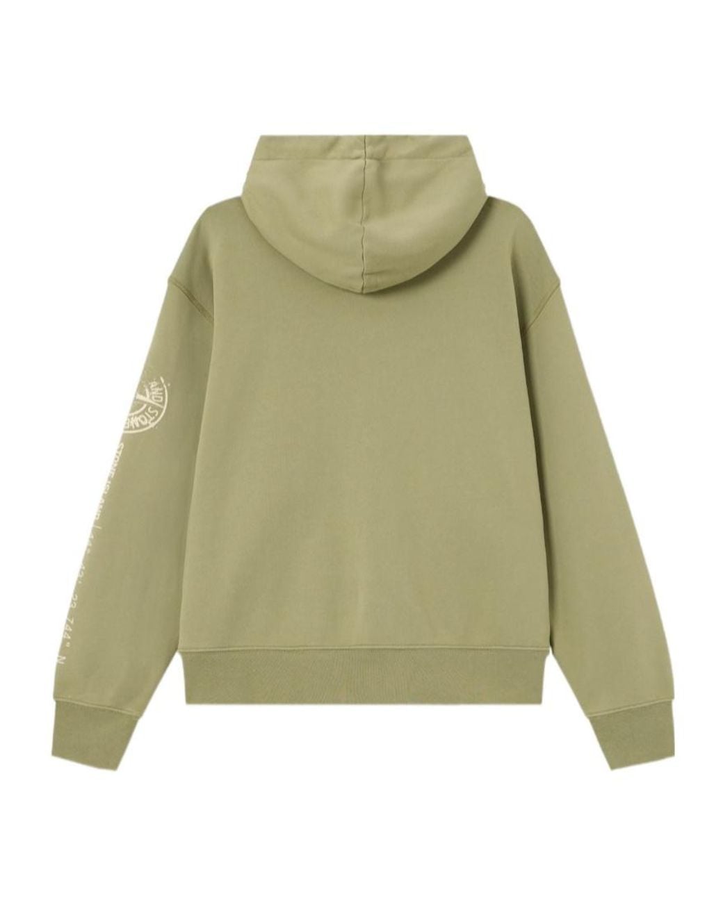 Stone Island Green Oversized-Fit Zip-Up Sweatshirt With 'Vertical Placement' Print for men