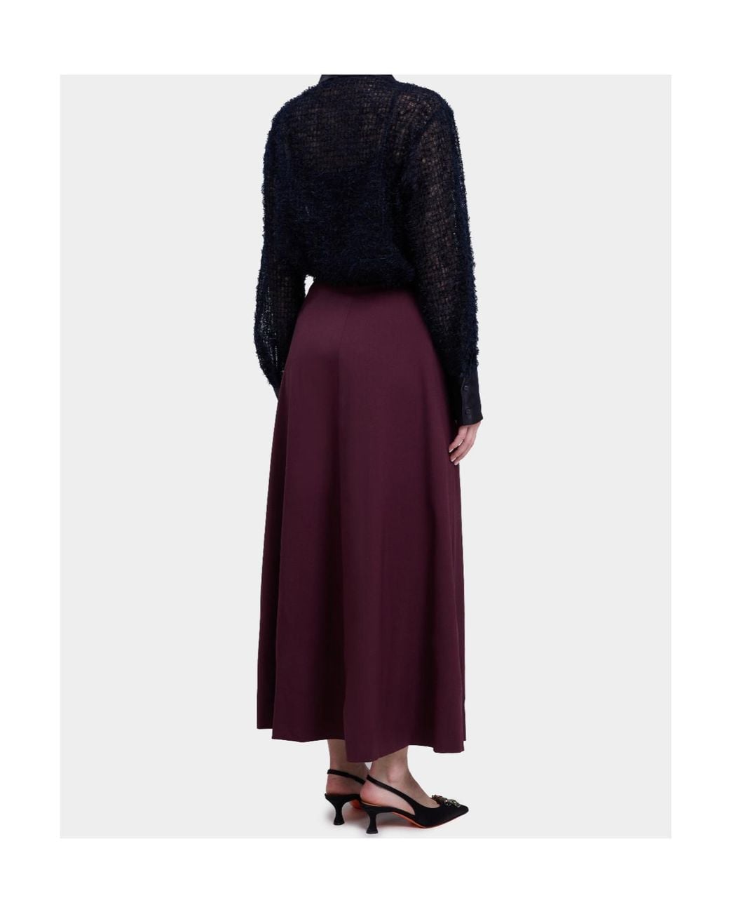 Peserico Purple Belt-Loops Midi A-Line Skirt