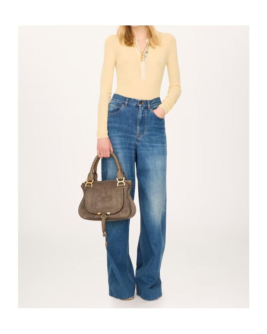 Chloé Brown Chloé Marcie Small Suede Shoulder Bag