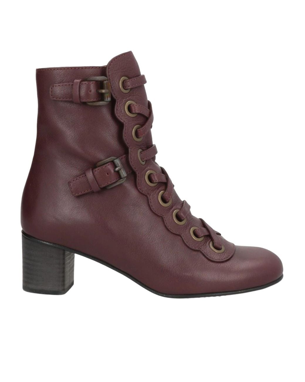 Chloé Brown Minimalist Leather Ankle Boots