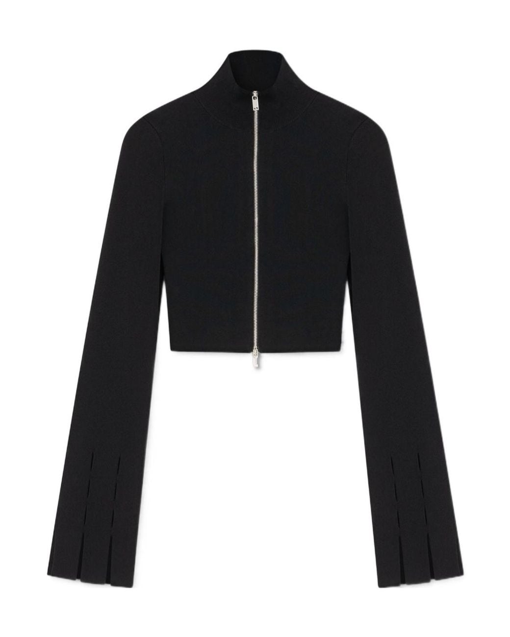 Nanushka Black Izan Fringed Zip-Up Cardigan