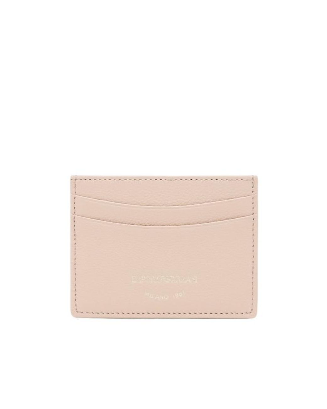 Emporio Armani Natural Grained Leather Card Holder