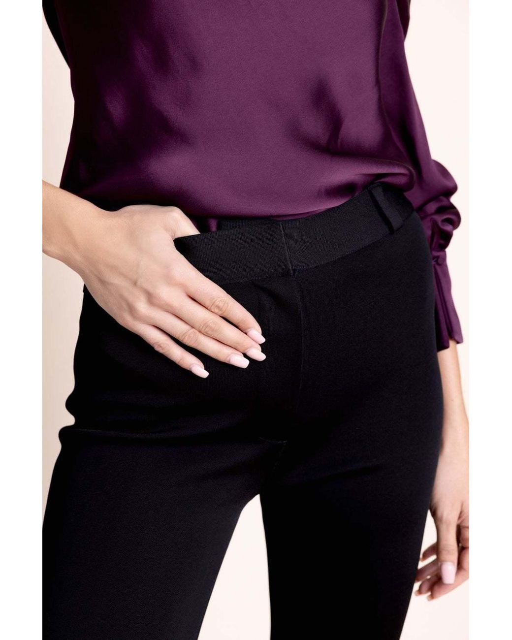 Givenchy Black High-Waist Satin-Finish Flared Trousers