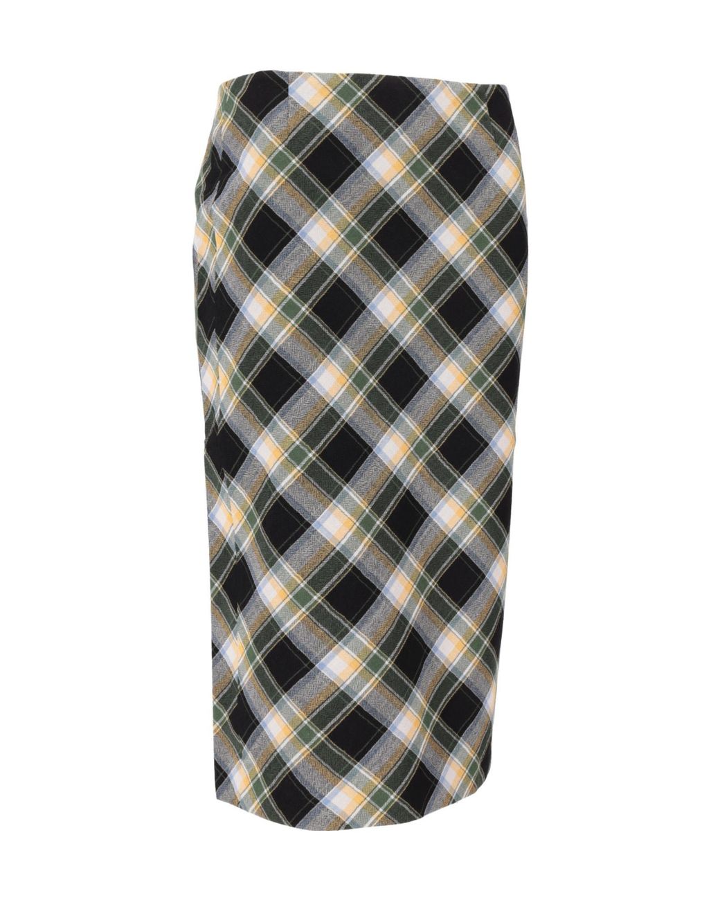 ShuShu/Tong Gray Back-Slit Midi Skirt