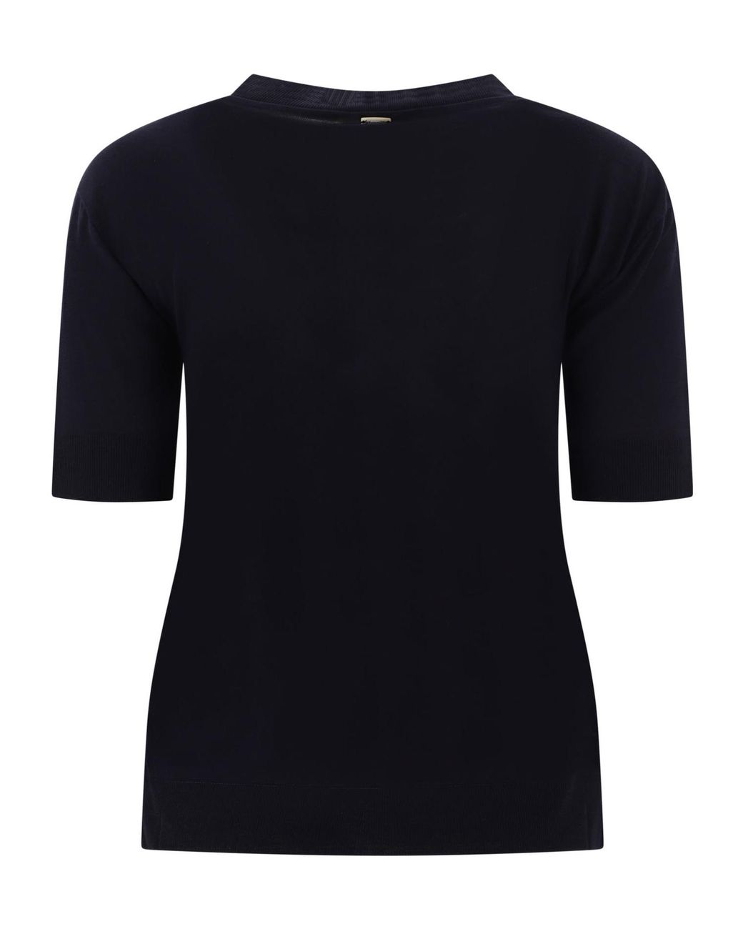 Herno Black Short-Sleeved Crewneck Knitted Jumper