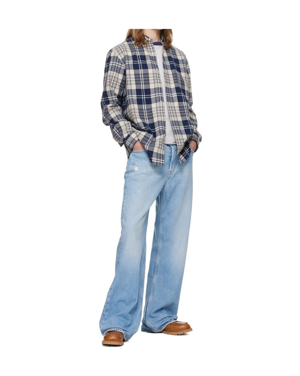 Polo Ralph Lauren Blue Plaid Sports Shirt for men