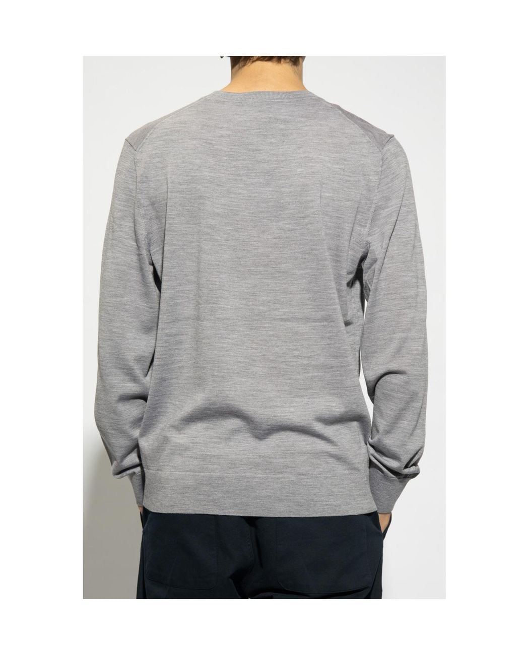 Theory Gray Crewneck Knitted Jumper for men