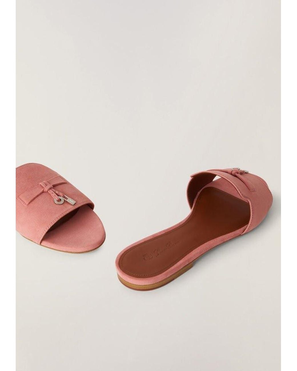 Loro Piana Pink Summer Charms Slipper Flat Slippers